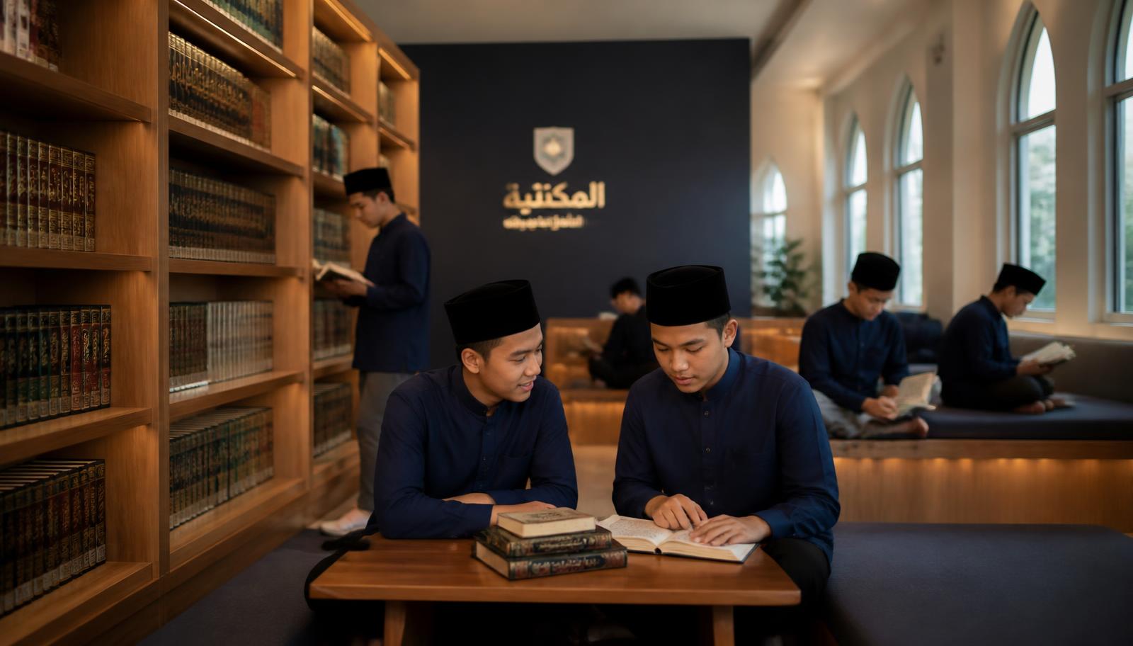 Suasana ruang perpustakaan pesantren